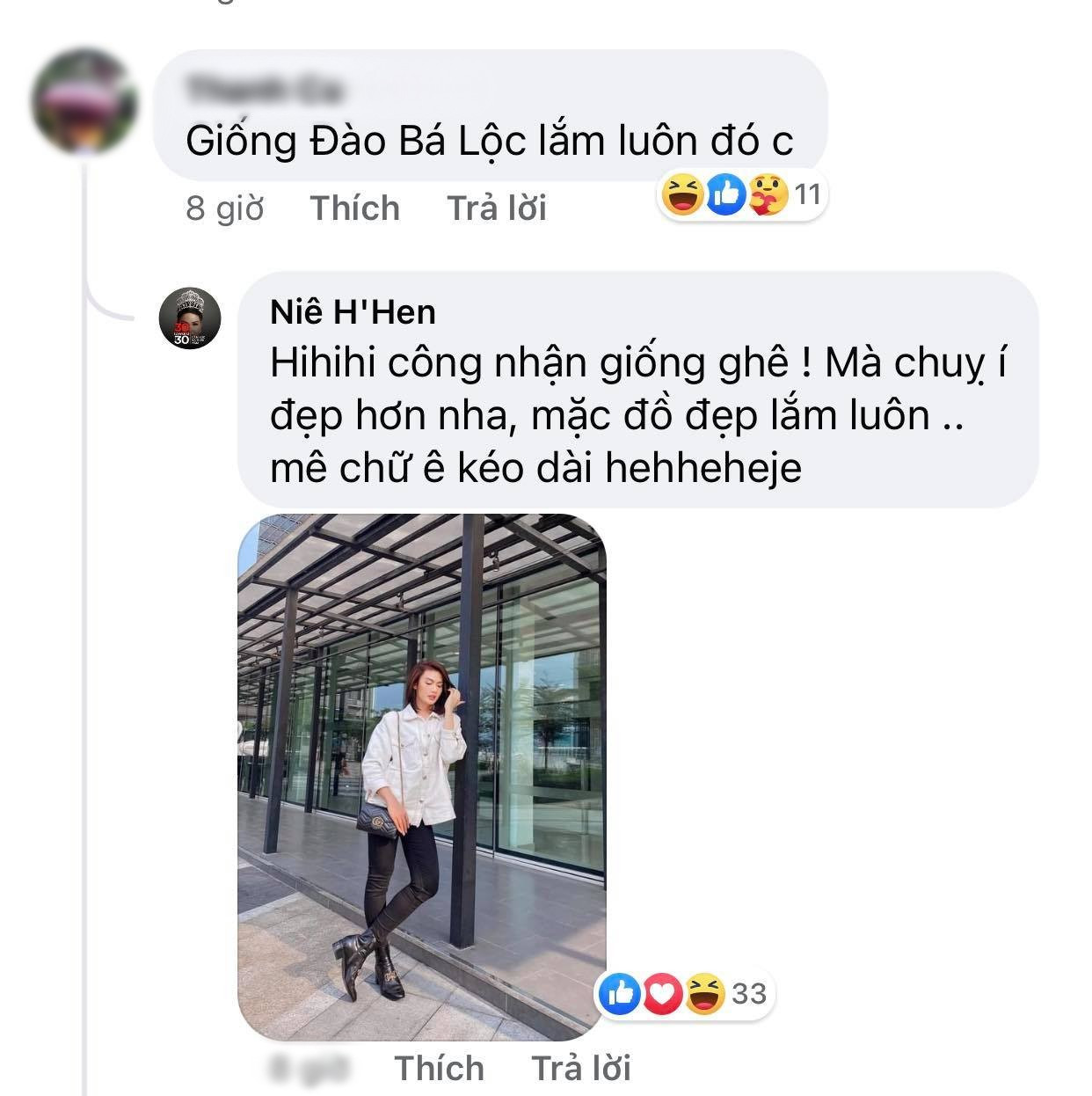 Phản ứng của Hoa hậu H’Hen Niê khi kiểu tóc mới được so sánh trông giống Đào Bá Lộc ảnh 4