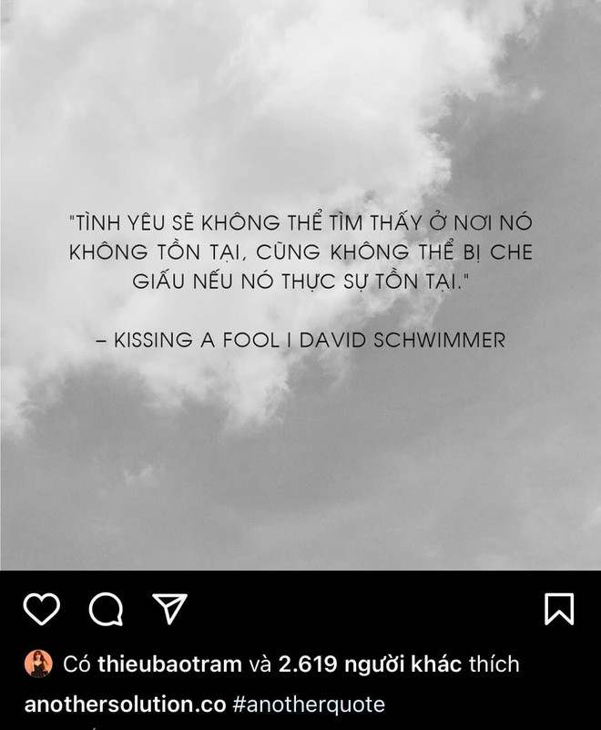 Thiều Bảo Trâm liên tục "thả tim" cho những câu quote buồn, nói về sự chia ly trong tình cảm. Những chi tiết nghi vấn Sơn Tùng M-TP và Thiều Bảo Trâm đã rạn nứt từ tháng 12/2020? ảnh 4