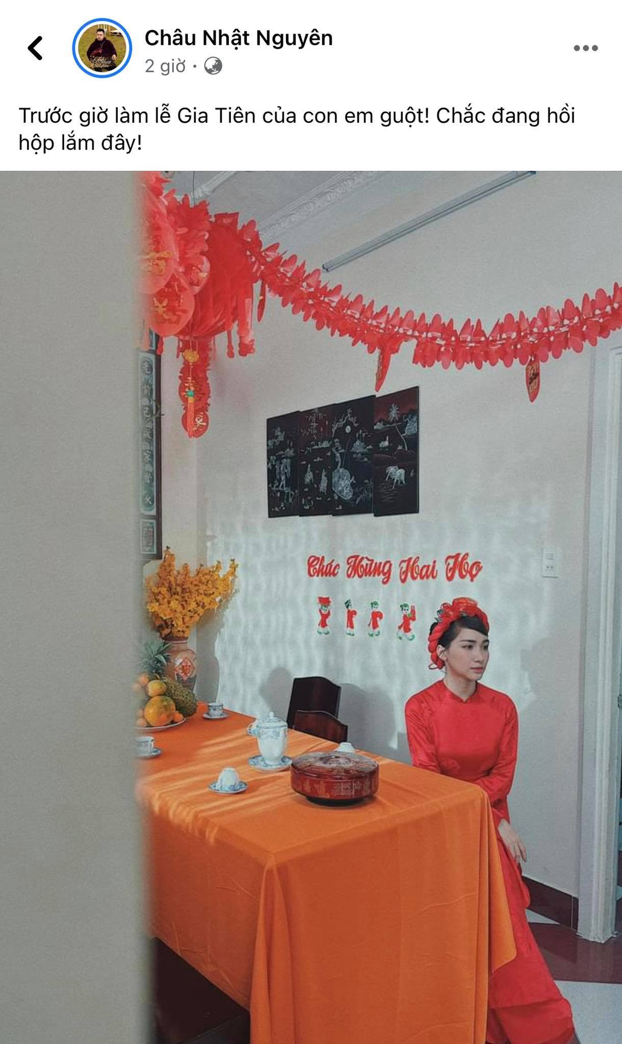 Sự thực về tấm ảnh Hòa Minzy mặc áo dài cưới trong lễ ăn hỏi đang khiến dân tình xôn xao ảnh 1