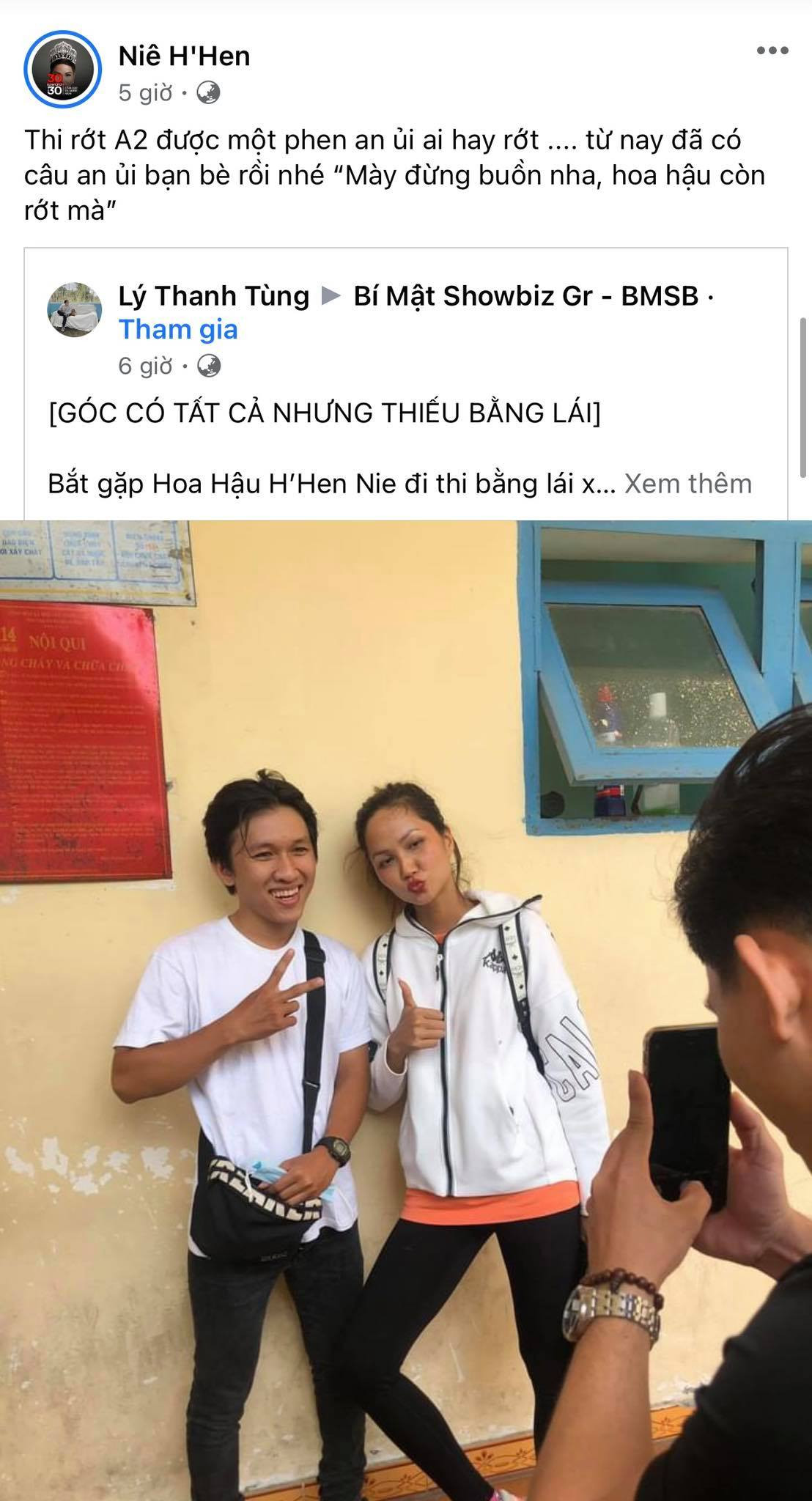 H'Hen Niê vui vẻ chia sẻ hình ảnh chụp cùng bạn fan Hoa hậu H’Hen Niê thi rớt bằng lái xe, dân mạng càng có cớ để tự an ủi bản thân ảnh 2