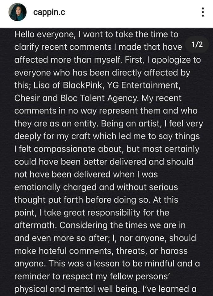 Nữ dancer tố Lisa đạo nhái vũ đạo công khai xin lỗi vì đã “vu khống” em út BLACKPINK ảnh 2