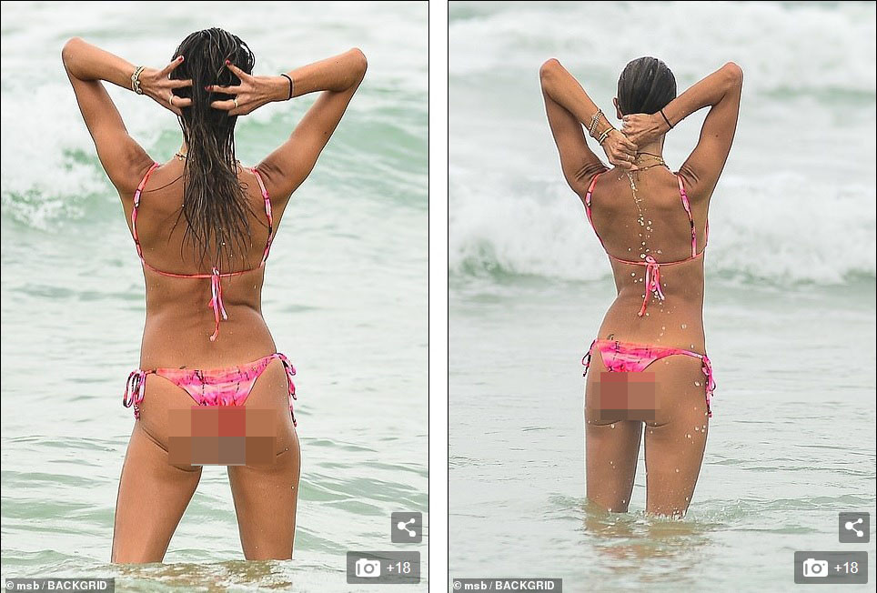 Alessandra Ambrosio lộ khuyết điểm hình thể khi mặc bikini ảnh 3