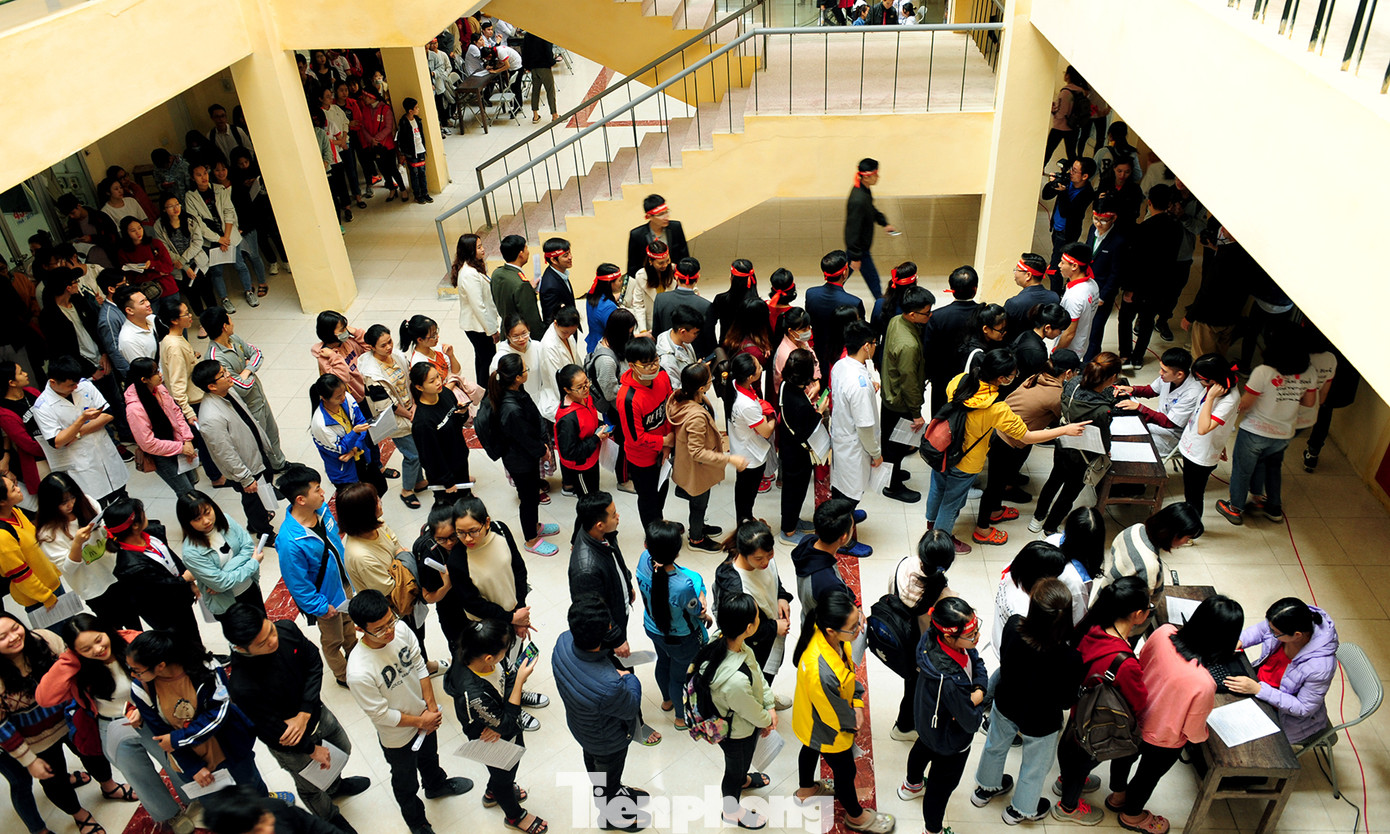 Dòng người xếp hàng hiến máu trong chương trình Chủ nhật Đỏ tại Thái Bình ảnh 14