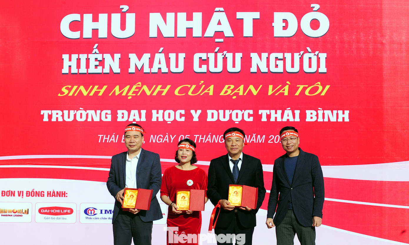 Dòng người xếp hàng hiến máu trong chương trình Chủ nhật Đỏ tại Thái Bình ảnh 13