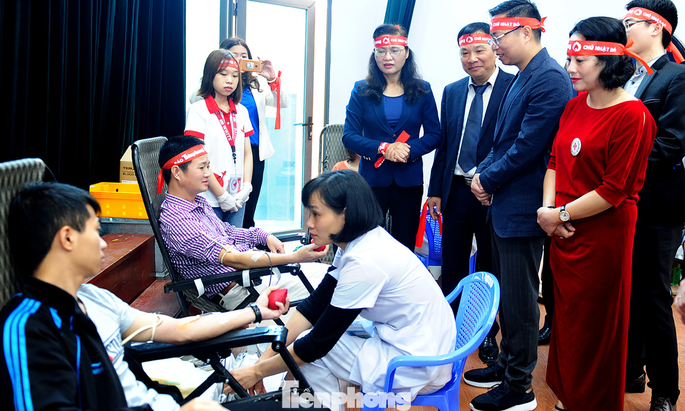 Dòng người xếp hàng hiến máu trong chương trình Chủ nhật Đỏ tại Thái Bình ảnh 21
