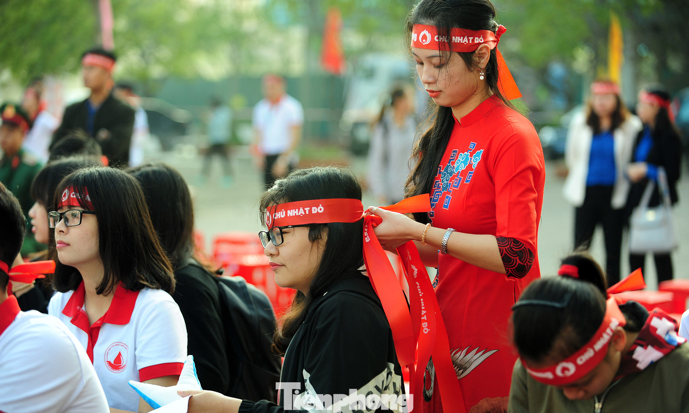 Dòng người xếp hàng hiến máu trong chương trình Chủ nhật Đỏ tại Thái Bình ảnh 11