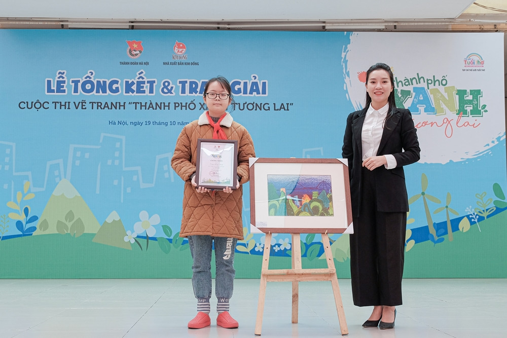 Hàng nghìn học sinh Hà Nội trổ tài vẽ tranh để truyền tải ước mơ về thành phố xanh ảnh 3