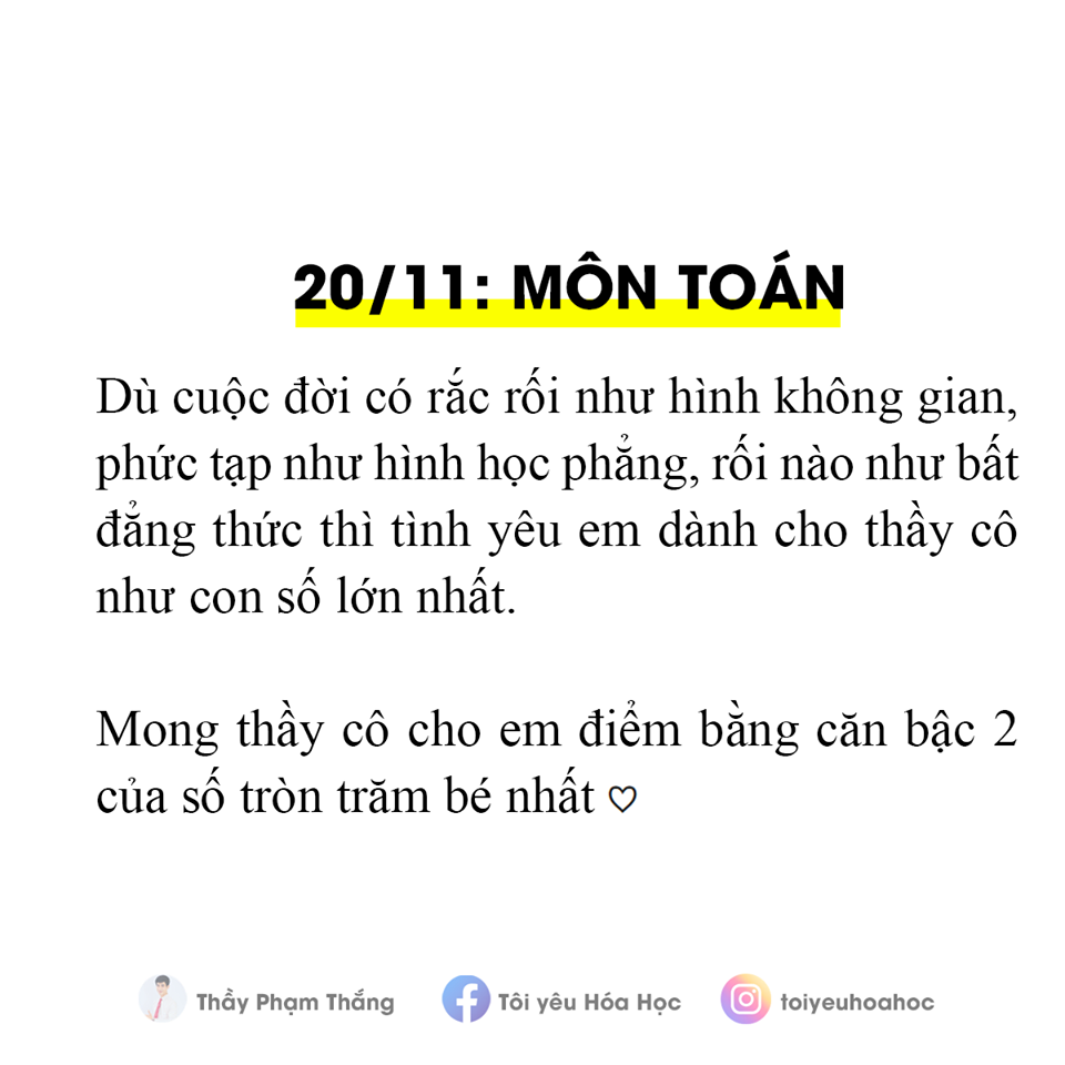 “Chất” ngất với bộ lời chúc 20/11 “đo ni đóng giày” cho từng bộ môn, bạn đã lưu lại chưa? ảnh 1