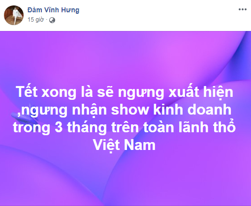 Giữa ồn ào kích động bạo lực, Đàm Vĩnh Hưng tuyên bố ‘sốc’ ảnh 1