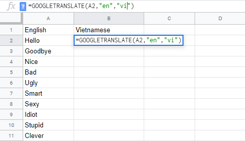 Mẹo cực chất để Google Translate dịch trực tiếp ngay trong Google Sheets ảnh 2