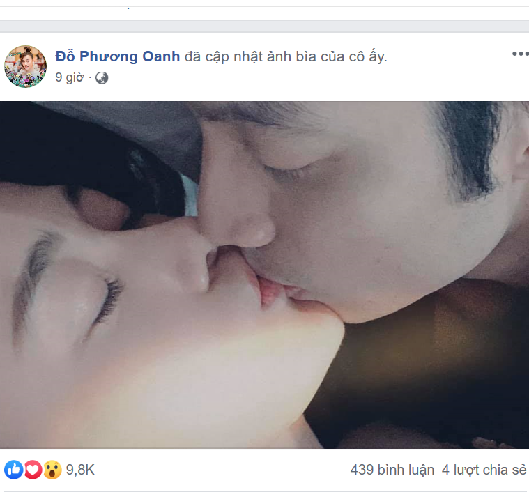 Phương Oanh ‘chơi lớn’ khoe ảnh hôn người yêu trên facebook ảnh 1