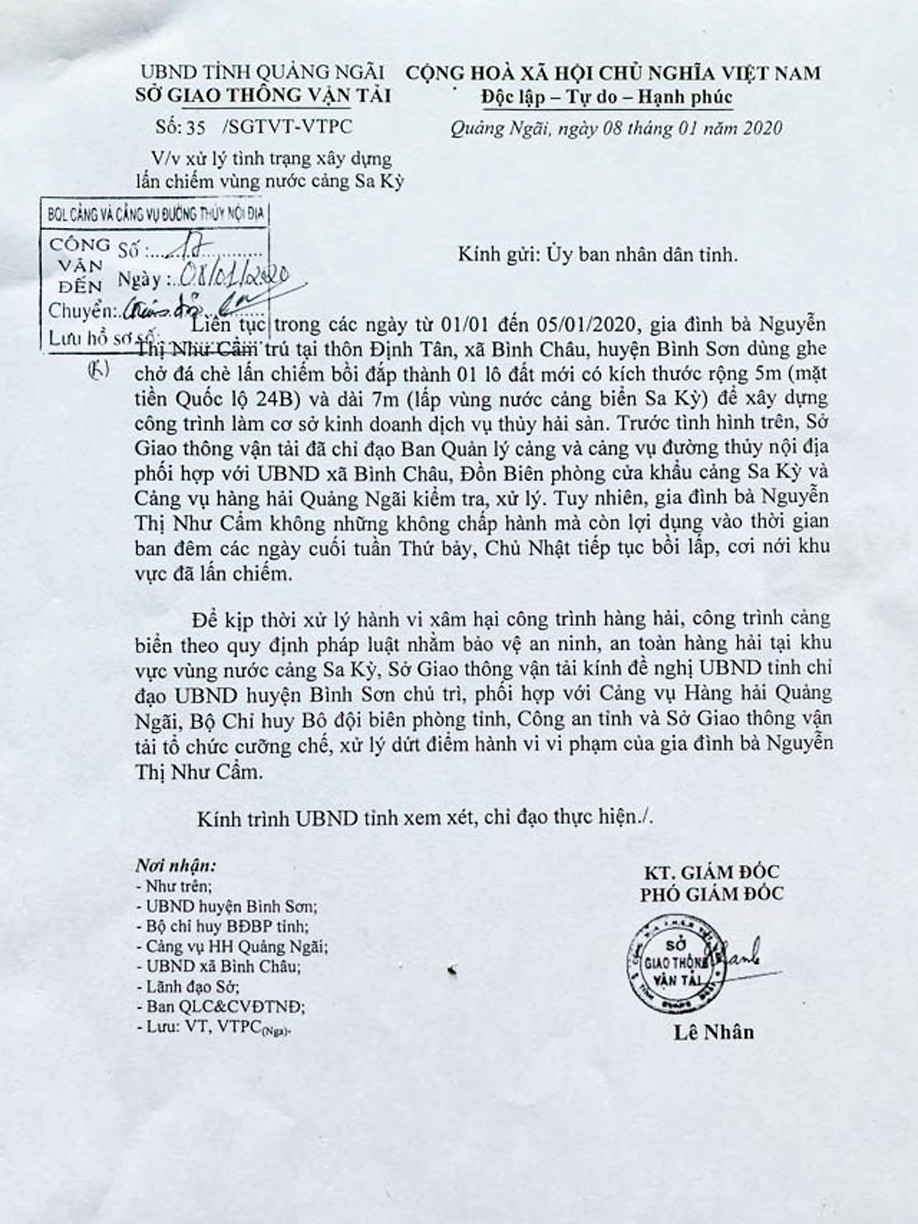 Ngang nhiên lấn chiếm, san lấp vùng cảng Sa Kỳ vì có ‘người nhà làm quan chức’? ảnh 3