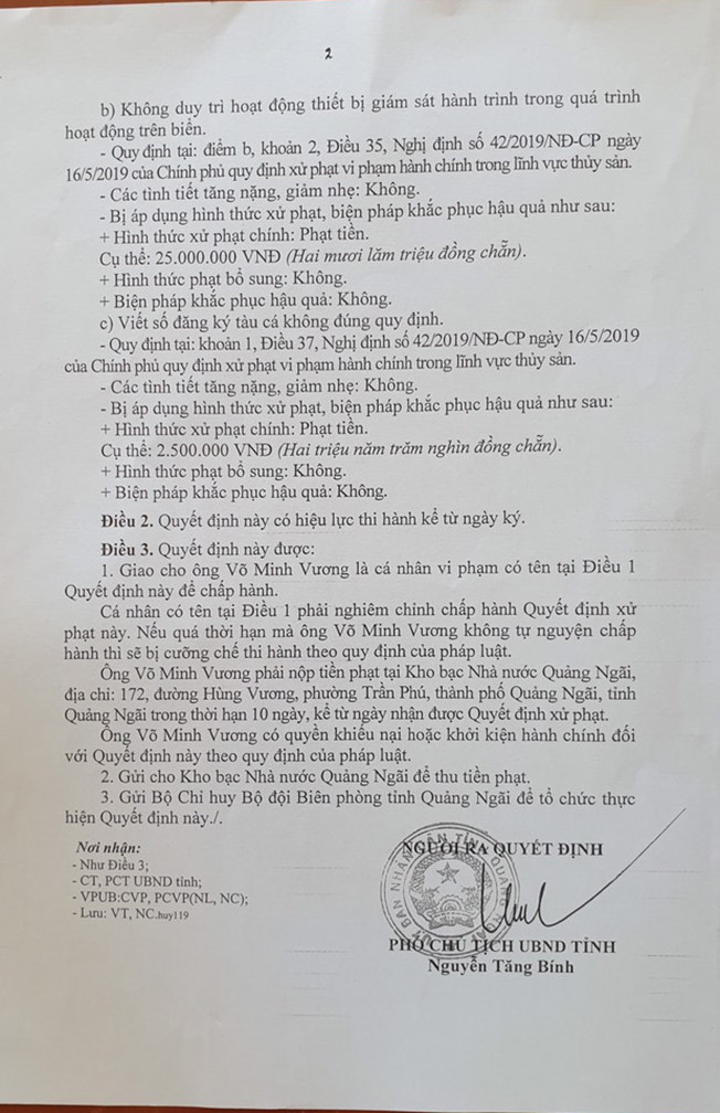 Xử phạt trên 900 triệu đồng một tàu cá vi phạm đánh bắt ngoài vùng biển VN ảnh 2