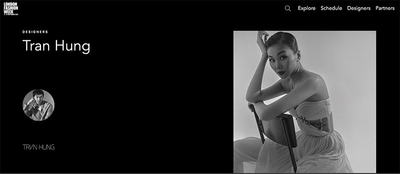 Thông tin NTK Trần Hùng xuất hiện trên trang chủ của “London Fashion Week 2020“ ảnh 2