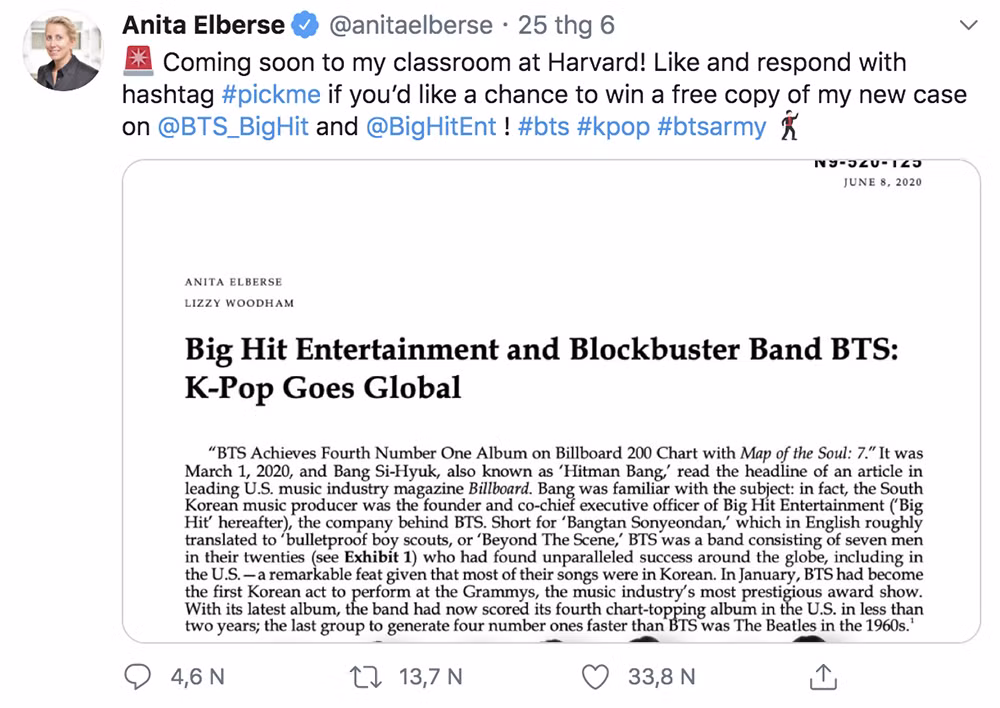 Sốc: Thành công của BTS được đưa vào chương trình giảng dạy tại Harvard từ khoá học tới ảnh 2