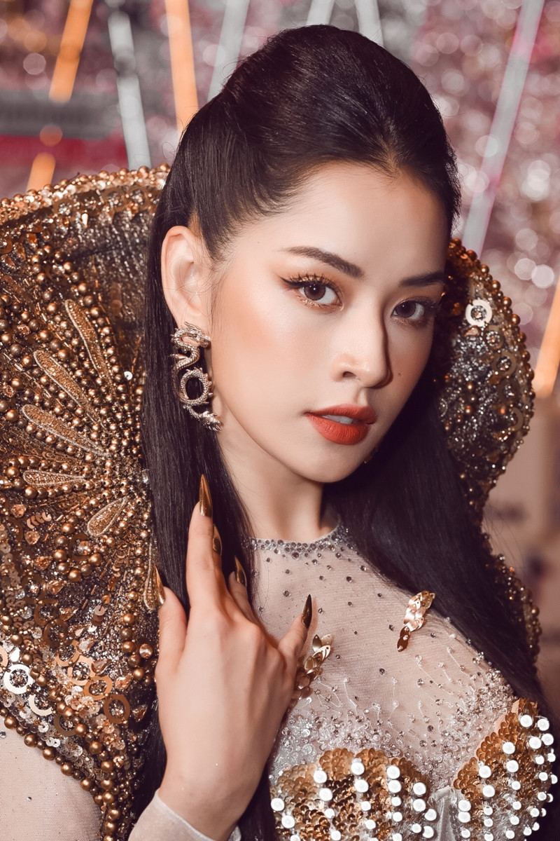 Chi Pu có quá can đảm khi dám diện chiếc váy 40kg “đụng hàng” Hoa hậu Mỹ Linh & H’Hen Niê? ảnh 4