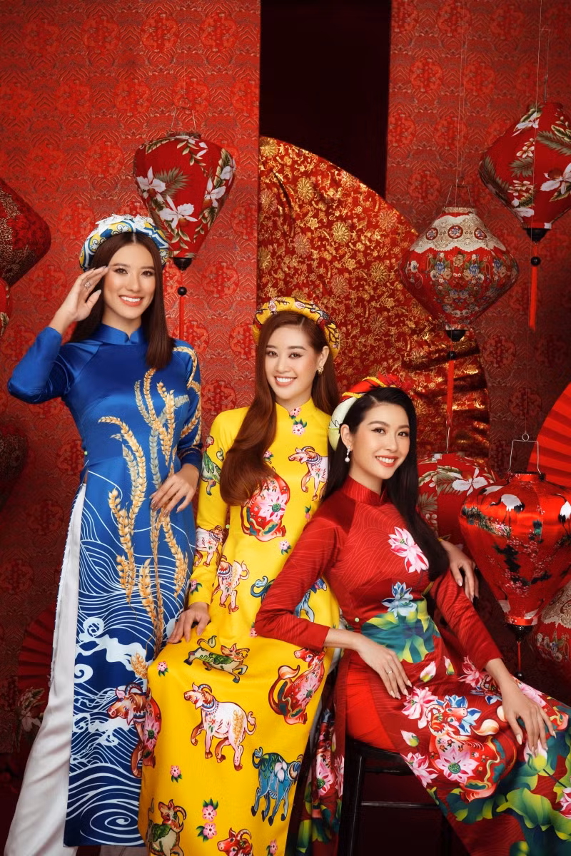 Ngắm dàn người đẹp Hoa hậu Hoàn vũ khoe sắc rạng ngời trong bộ ảnh Tết Tân Sửu ảnh 7