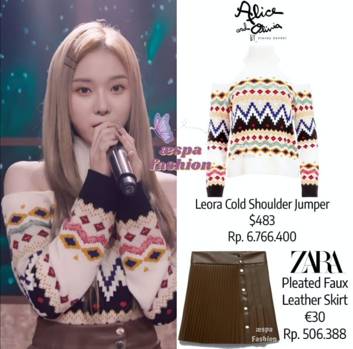 Đụng hàng áo len khoe vai trần, Yeji (ITZY) và Winter (aespa) ai mặc đẹp hơn? ảnh 2