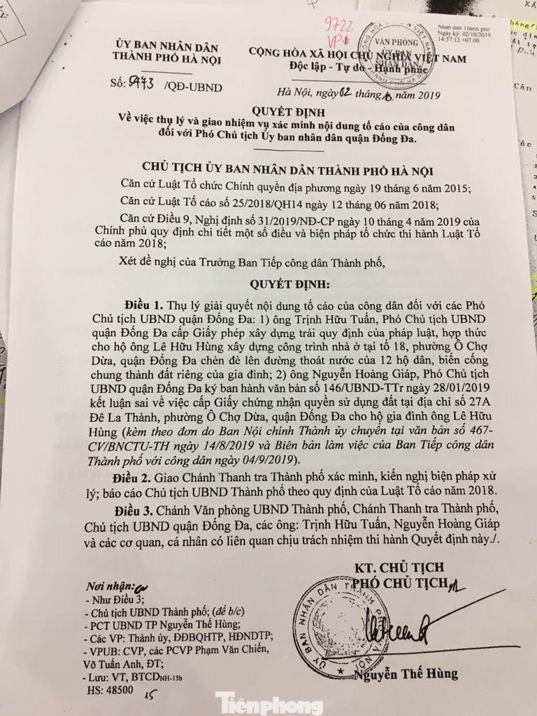 Chủ tịch Hà Nội trực tiếp thụ lý vụ chết 2 năm vẫn xác nhận nhà đất ảnh 1