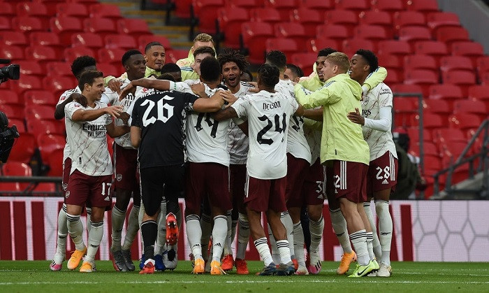 Hạ Liverpool, Arsenal 'mở tiệc' ăn mừng tại Wembley ảnh 5