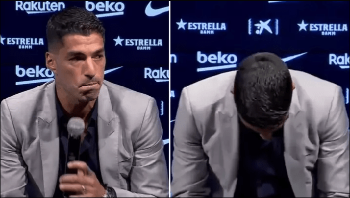 Suarez họp báo chia tay Barca trong nước mắt ảnh 1