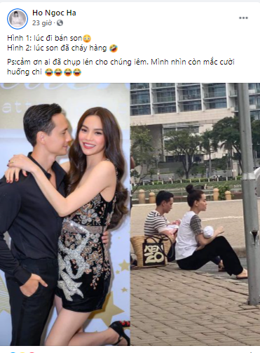 Cười 'bể bụng' với ảnh Hà Hồ - Kim Lý bế con ngồi vỉa hè 'bán son' ảnh 1