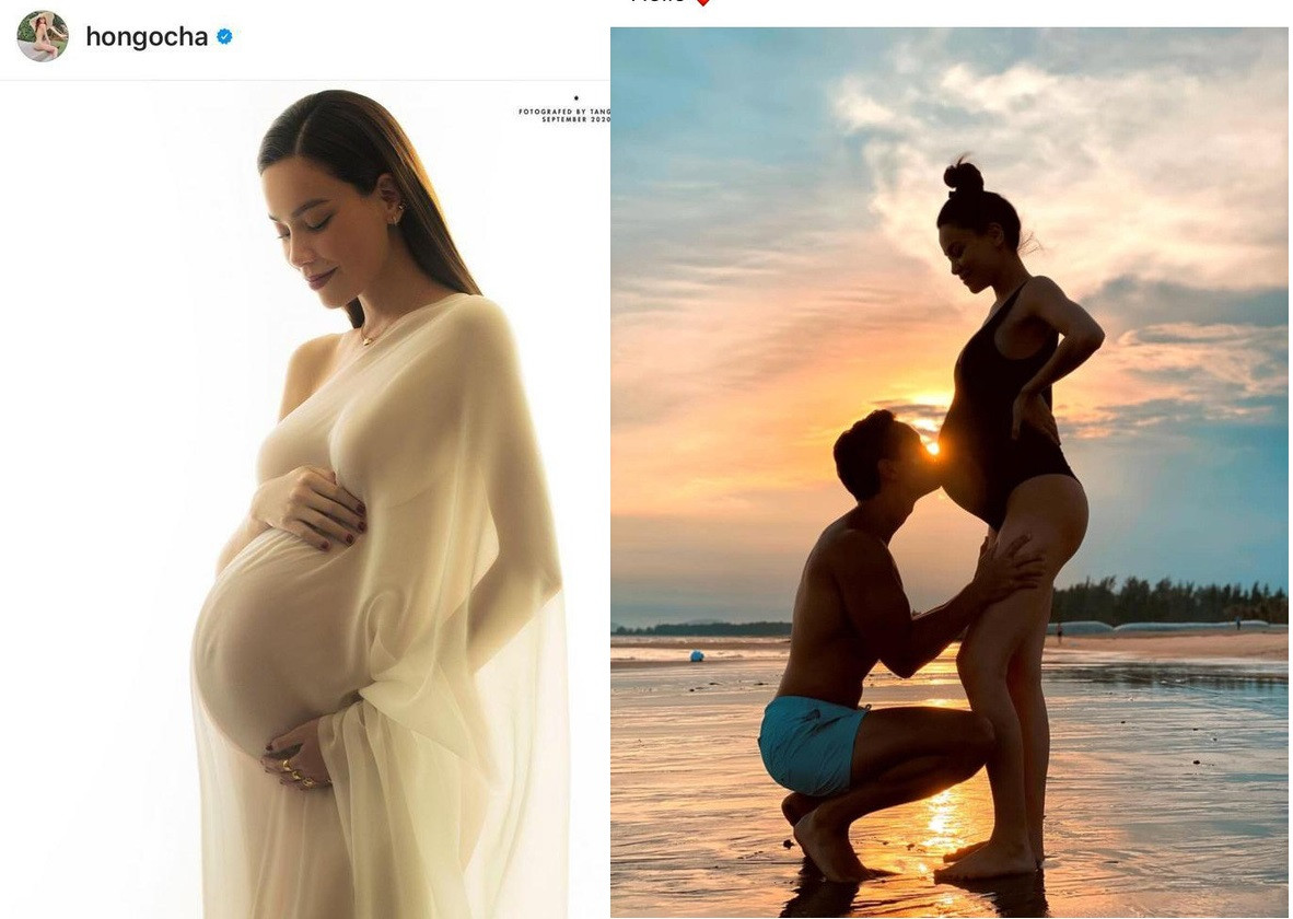 Hồ Ngọc Hà lần đầu khoe bụng bầu bên Kim Lý ảnh 1