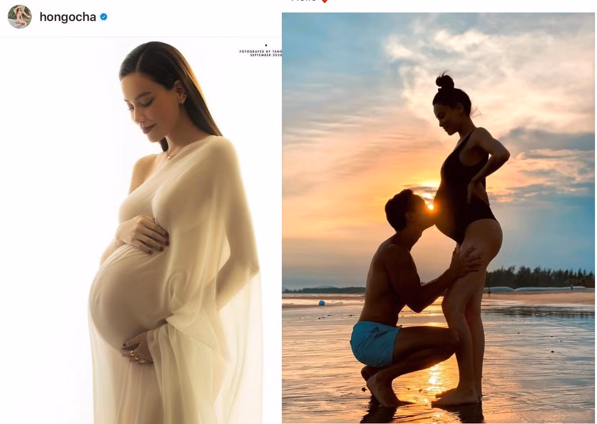 Hồ Ngọc Hà lần đầu khoe bụng bầu bên Kim Lý ảnh 1