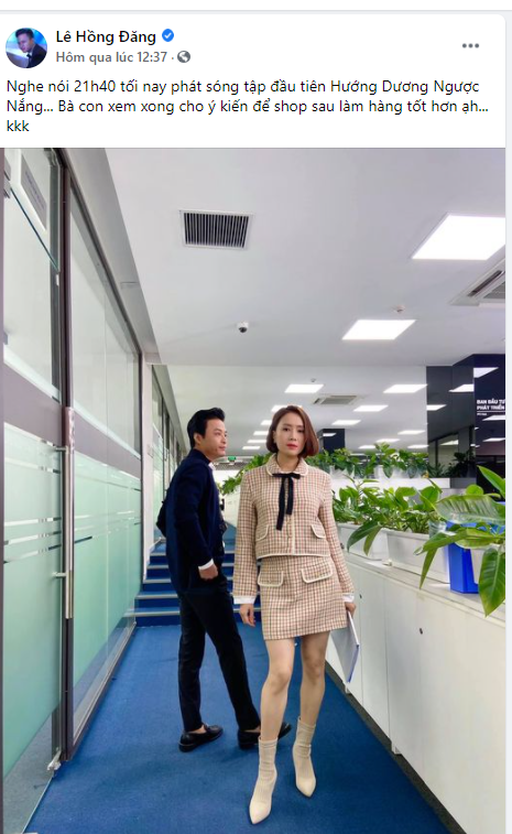 Hồng Đăng-Hồng Diễm dí dỏm trong hậu trường 'Hướng dương ngược nắng' ảnh 1