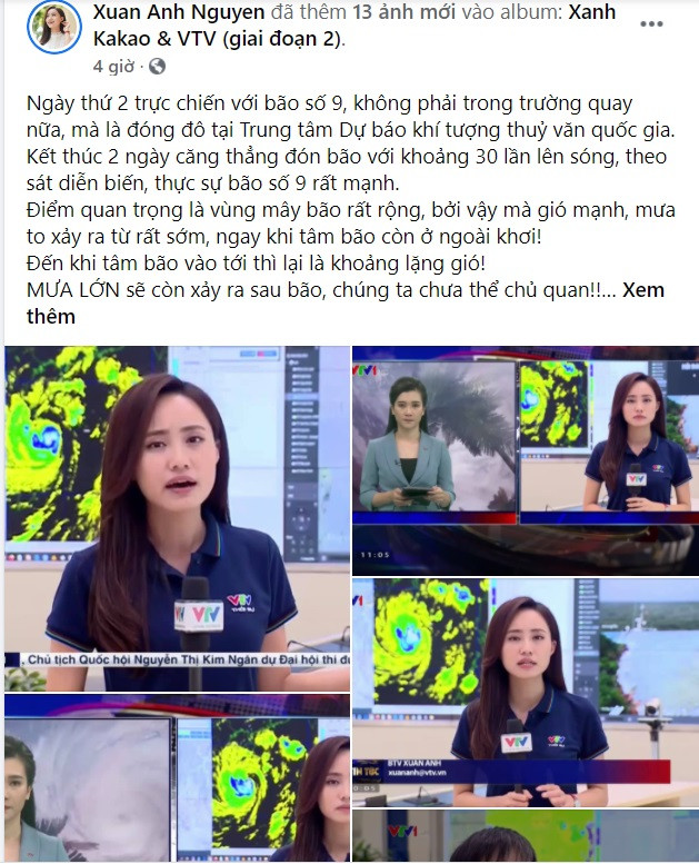 BTV thời tiết Xuân Anh chia sẻ 2 ngày 'trực chiến' bão số 9 với 30 lần lên sóng ảnh 1