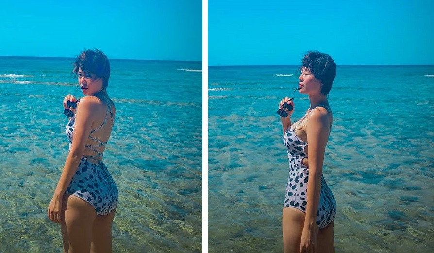 ‘Nhuộm da’ với đồ bơi, Thanh Hương được khen nóng bỏng như mỹ nhân Hollywood ảnh 4