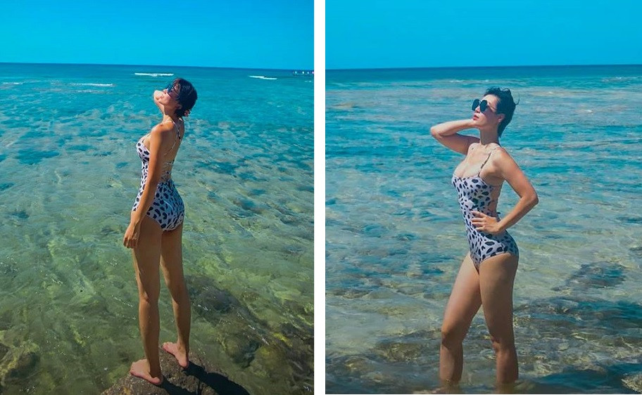 ‘Nhuộm da’ với đồ bơi, Thanh Hương được khen nóng bỏng như mỹ nhân Hollywood ảnh 5
