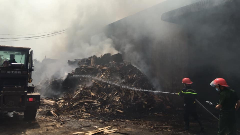 Cháy lớn tại cơ sở chế tạo viên nén gỗ rộng gần 1.000m2 ảnh 2