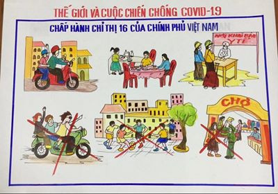 Ấn tượng những bức tranh chống COVID-19 của chiến sỹ Bộ đội Biên phòng ảnh 6