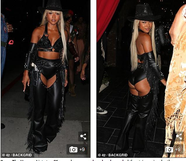 Người mẫu gốc Việt Karrueche Tran khoe da thịt táo bạo đi tiệc Halloween ảnh 2