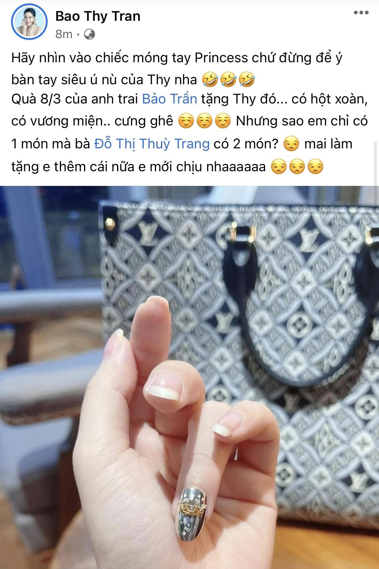 Bảo Thy công khai ghen tị với chị dâu Trang Pilla vì anh trai làm điều này trong ngày 8/3 ảnh 2