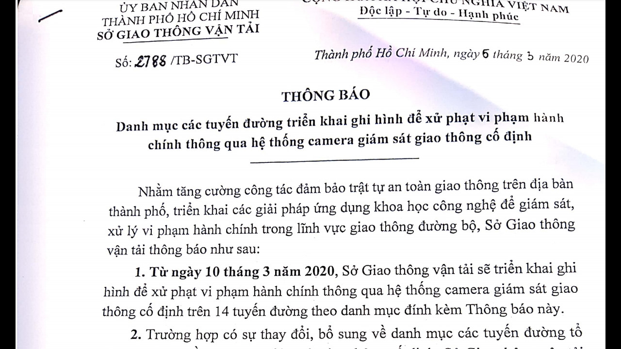 TPHCM xử phạt vi phạm giao thông qua hình ảnh trên 14 tuyến đường ảnh 1