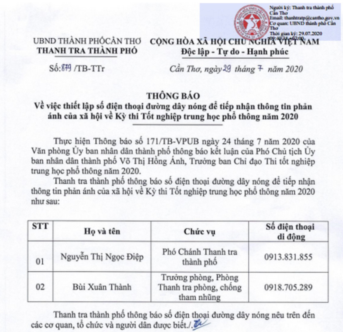 57 thí sinh ở Cần Thơ vắng làm thủ tục thi, 1 thí sinh sốt cao ảnh 2