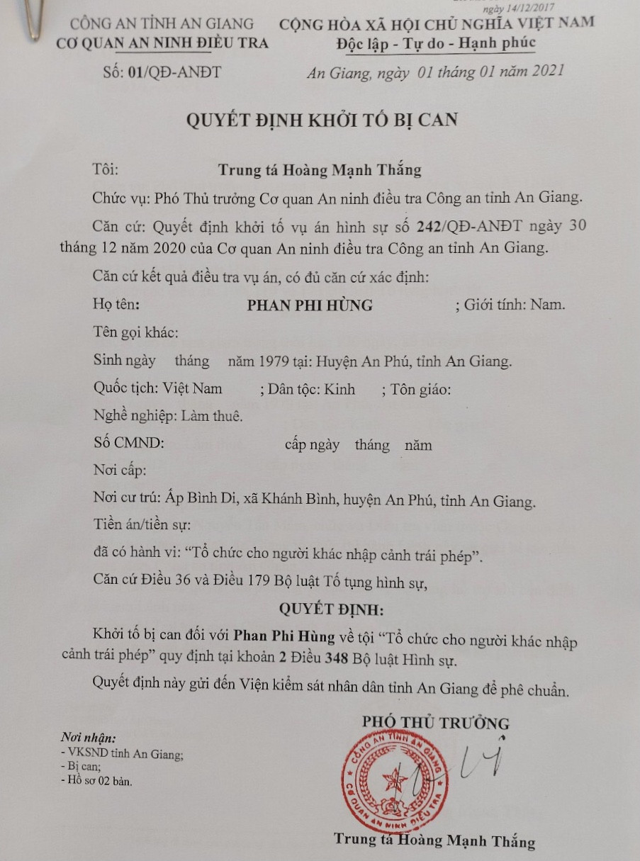 Khởi tố 5 bị can liên quan đường dây đưa người nhập cảnh trái phép ảnh 2
