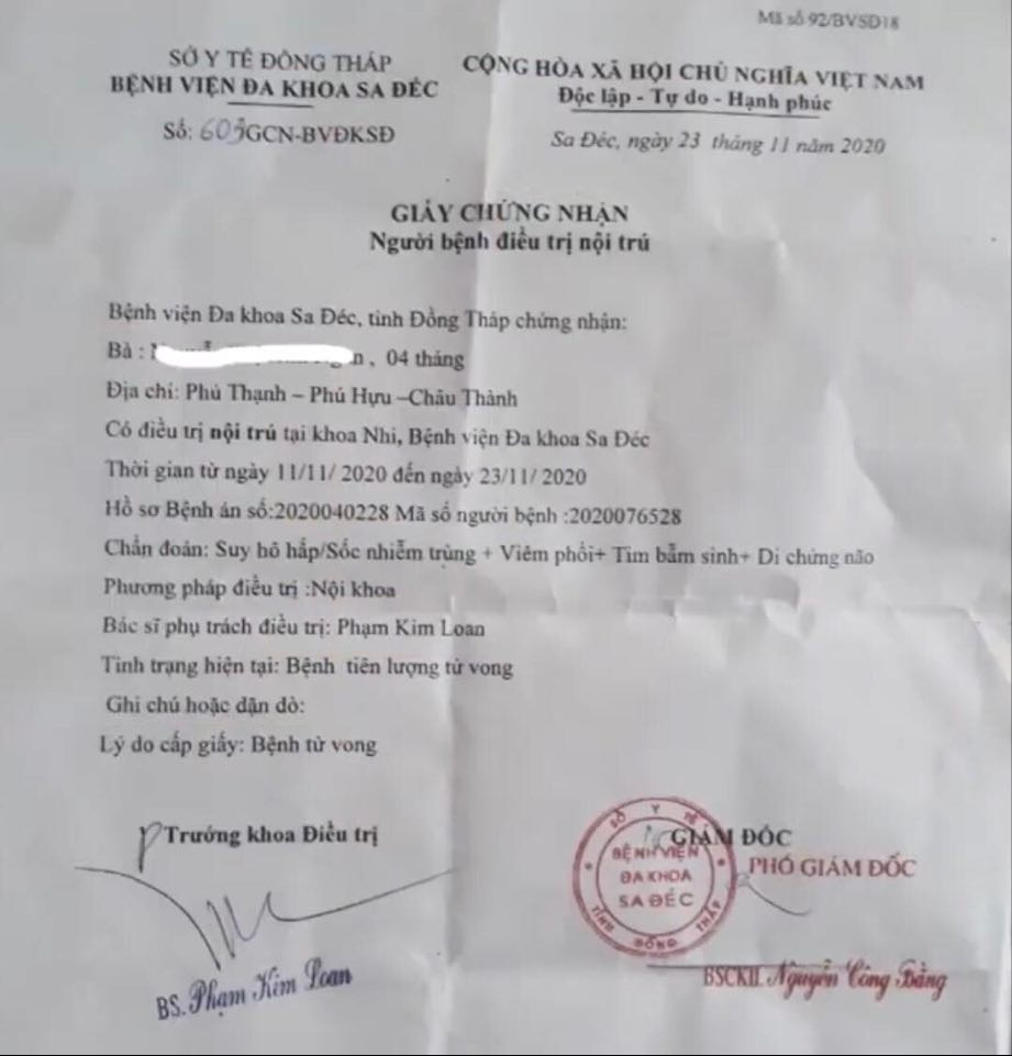 Sự thật việc bé gái sơ sinh còn thở nhưng được đưa vào nhà hỏa táng ảnh 1