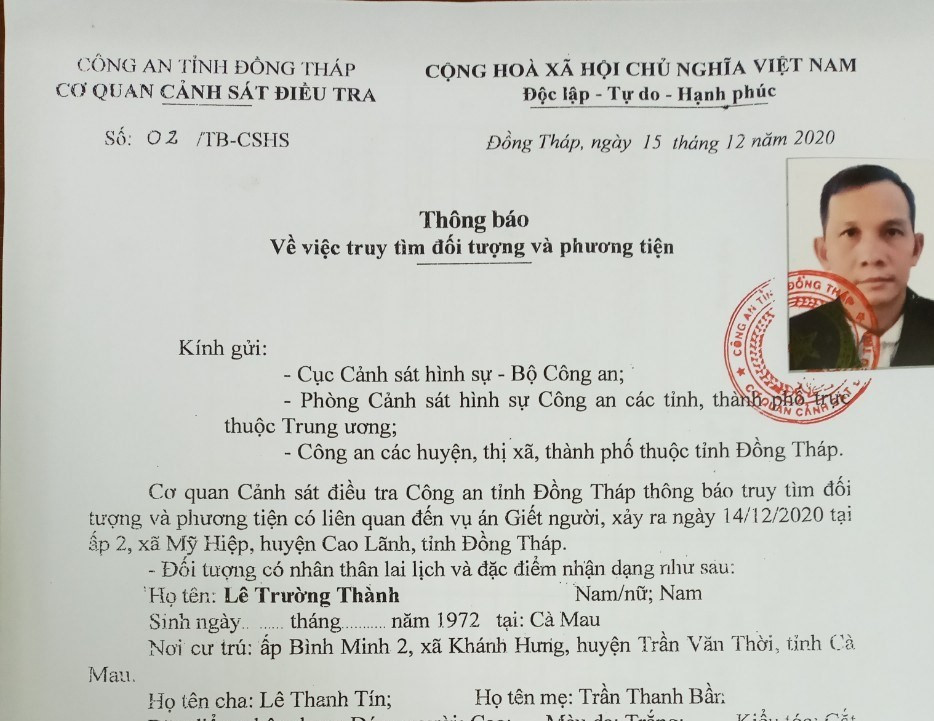 Lộ diện kẻ tình nghi giết người, đốt xác ở Đồng Tháp ảnh 1