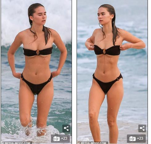 Liam Hemsworth khoe cơ bụng 6 múi, bạn gái mặc bikini dáng như tạc tượng ảnh 3