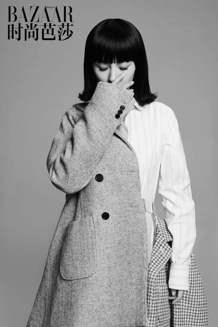 Dương Mịch cá tính với tóc ma-nơ-canh, sánh đôi cùng Bạch Vũ trên Harper's BAZAAR ảnh 4