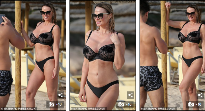 Mỹ nhân nóng bỏng Rhian Sugden và chồng âu yếm ở biển ảnh 1