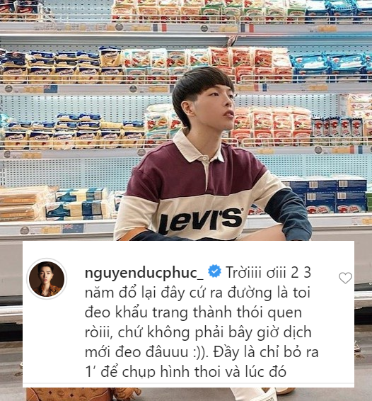 Liên tục bị fan 'tra hỏi' đi siêu thị không đeo khẩu trang, Đức Phúc nói gì? ảnh 2