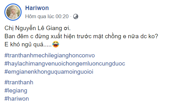 Hari Won cầu xin Lệ Giang 'Hay là chị mang chồng em về nuôi luôn cũng được' ảnh 1