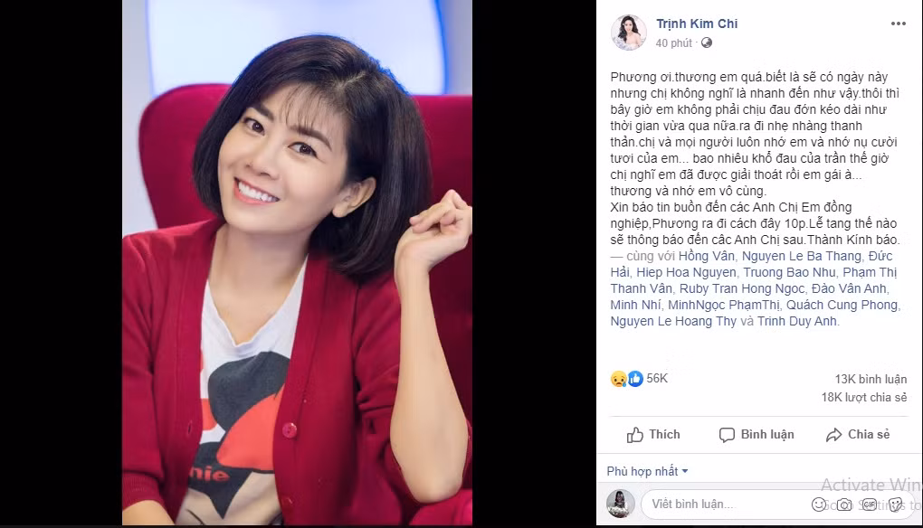 Sao Việt bàng hoàng nghe tin Mai Phương ra đi mãi mãi ảnh 1