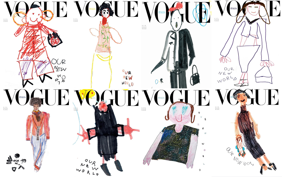 Bìa tạp chí nổi tiếng Vogue Ý tháng 6 gây chú ý khi được vẽ tay bởi các bé thiếu nhi ảnh 1