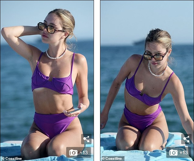 Con gái nữ diễn viên Lisa Rinna nổi bật với bikini tím, hôn đắm đuối bạn trai tại Cannes ảnh 5