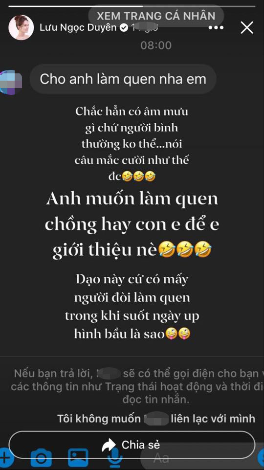 Bà xã Dương Khắc Linh liên tục đăng ảnh bầu vẫn có trai nhắn tin cưa cẩm ảnh 1